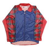 CASTELLI Mens Blue & Red Cycling Jacket L Polyester Blend Plaid Zip
