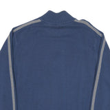 TOMMY HILFIGER Mens Blue Patterned Pullover Crew Neck Basic Knit XL Zip Jumper