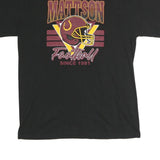 PORT & COMPANY Mens Black Football T-Shirt L Short Sleeve Crew Neck Mattson