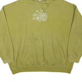 URBAN OUTFITTERS Mens Green Floral Print Pullover Hoodie 3XL Cotton Blend Casual