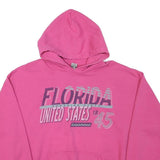 GILDAN Womens Pink Florida United States Pullover Hoodie L Casual Sweatshirt