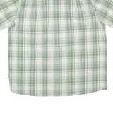 THE NORTH FACE Mens White & Green Check Shirt XL Short Sleeve Casual