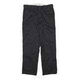 DICKIES Mens Cotton Blend Black Regular Fit Straight Leg Trousers W32 L29
