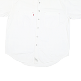 PROLEN Mens White Shirt L Cotton Blend Short Sleeve Button Casual Workwear