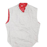 ALLSTAR Womens White & Red Sleeveless Zip Jacket S Polyester Blend Unique Design