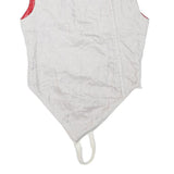 ALLSTAR Womens White & Red Sleeveless Zip Jacket S Polyester Blend Unique Design