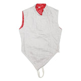 ALLSTAR Womens White & Red Sleeveless Zip Jacket S Polyester Blend Unique Design