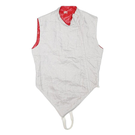 ALLSTAR Womens White & Red Sleeveless Zip Jacket S Polyester Blend Unique Design