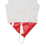 ALLSTAR Womens White & Red Sleeveless Zip Jacket S Polyester Blend Unique Design