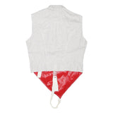 ALLSTAR Womens White & Red Sleeveless Zip Jacket S Polyester Blend Unique Design