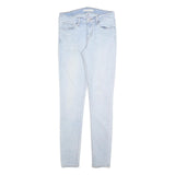 LEVI'S Womens Slim 711 Jeans Light Blue Denim W26 L30 Stretch Zip Closure
