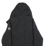 DKNY Womens Black Zip Jacket M Polyester Blend Sport Casual Hooded Pockets