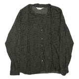 ZARA Womens Green & Black Printed Shirt Long Sleeve Collared M Animal Print