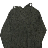 ZARA Womens Green & Black Printed Shirt Long Sleeve Collared M Animal Print