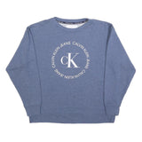 CALVIN KLEIN JEANS Womens Blue Ck Circle Logo Crew Neck M Sweatshirt