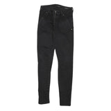 GUESS Womens Jeans Black Regular Skinny Denim W26 L29 Zip Fitted Stylish