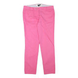 TOMMY HILFIGER Womens Slim Pink Cotton Blend Zip Trousers W34 L30 Casual