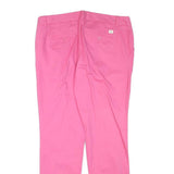 TOMMY HILFIGER Womens Slim Pink Cotton Blend Zip Trousers W34 L30 Casual