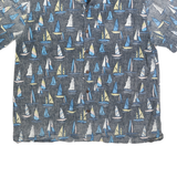 HIGH SURF Mens Blue Casual Shirt 2XL Cotton Blend Sailing Boats Print Summer