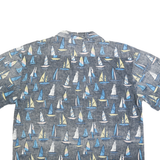 HIGH SURF Mens Blue Casual Shirt 2XL Cotton Blend Sailing Boats Print Summer