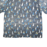 HIGH SURF Mens Blue Casual Shirt 2XL Cotton Blend Sailing Boats Print Summer