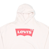 LEVI'S Womens White Hoodie 2XL Cotton Blend Casual Pullover Sweatshirt