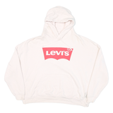 LEVI'S Womens White Hoodie 2XL Cotton Blend Casual Pullover Sweatshirt