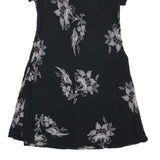 K.C. SPENCER Womens Black & Grey Floral Day Dress Cotton Blend Short Sleeve S