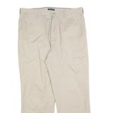 NAUTICA Mens Cotton Blend Beige Regular Straight Trousers W36 L30 Classic Zip