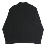 CHAPS Mens Black Cotton Sweatshirt XL Button Neck Casual Pullover
