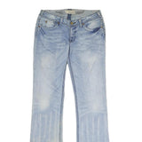 J & COMPANY Mens Regular Fit Bootcut Denim Light Blue W30 L34 Embroidered Back