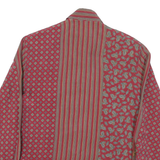 TRU Womens Red Cotton Blend Printed Shirt Long Sleeve Collared UK 10