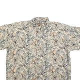 MORGAN CREEK Mens Beige & Brown Pattern Shirt XL Cotton Blend Relaxed Fit Wild