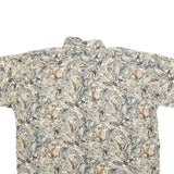 MORGAN CREEK Mens Beige & Brown Pattern Shirt XL Cotton Blend Relaxed Fit Wild