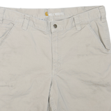 CARHARTT Mens Shorts Beige Casual Relaxed Fit L W36 Workwear Utility Pockets