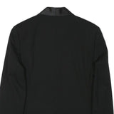 Mens Black Satin Trim Blazer Jacket XS Polyester Blend Formal Button Closure