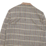 EAST END Womens Beige Brown Check Button Jacket M Polyester Blend Classic