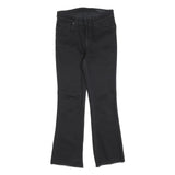 ALL SAINTS Womens Slim Black Jeans Denim Bootcut W27 L27 Raw Hem Zip