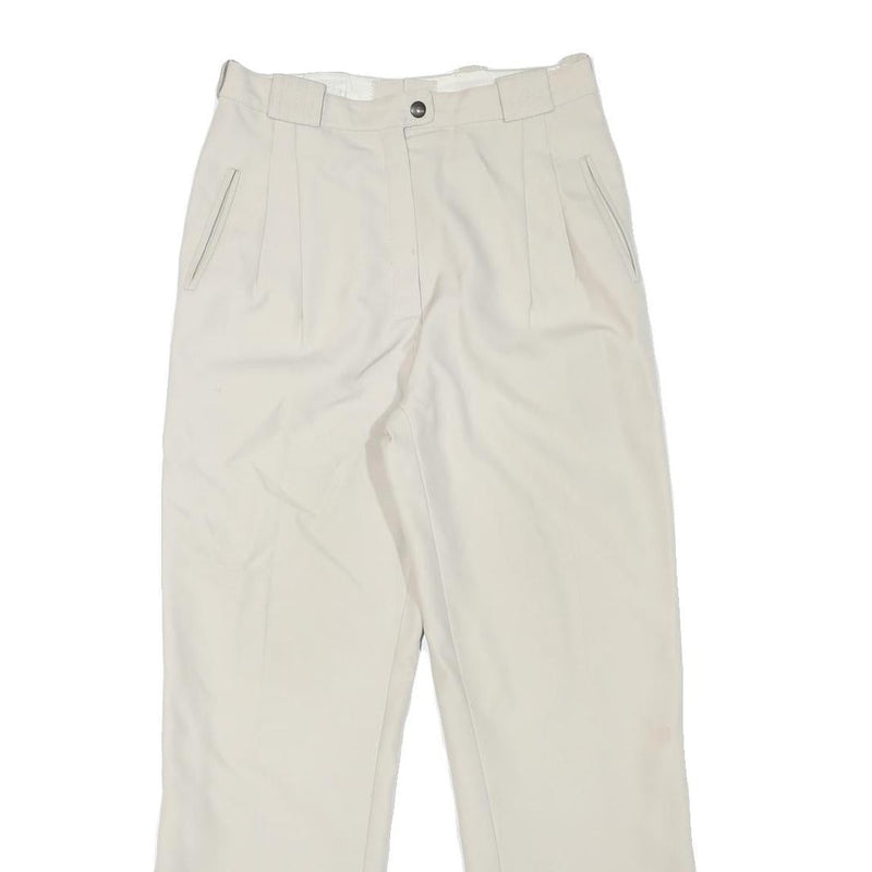 Womens Regular Fit Beige Polyester Blend Trousers W28 L29 Zip Plain
