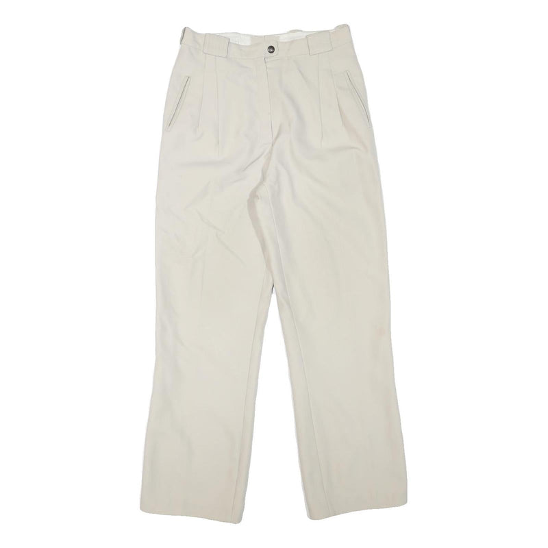 Womens Regular Fit Beige Polyester Blend Trousers W28 L29 Zip Plain