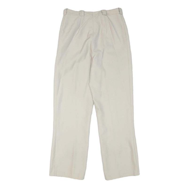 Womens Regular Fit Beige Polyester Blend Trousers W28 L29 Zip Plain