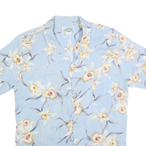 PARADISE ISLAND Mens Blue Floral Rayon Shirt S Lightweight Tropical Vacation