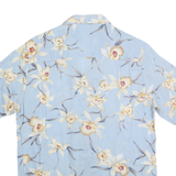 PARADISE ISLAND Mens Blue Floral Rayon Shirt S Lightweight Tropical Vacation