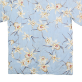 PARADISE ISLAND Mens Blue Floral Rayon Shirt S Lightweight Tropical Vacation