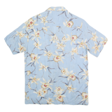 PARADISE ISLAND Mens Blue Floral Rayon Shirt S Lightweight Tropical Vacation
