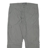 BIAGGINI Mens Relaxed Cotton Blend Grey Cargo Trousers W36 L28 Zip Closure