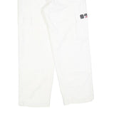 TEENAGERS Womens White Relaxed Cargo Denim W28 L30 Logo Embroidered Pockets