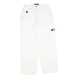 TEENAGERS Womens White Relaxed Cargo Denim W28 L30 Logo Embroidered Pockets