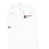 TEENAGERS Womens White Relaxed Cargo Denim W28 L30 Logo Embroidered Pockets