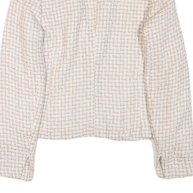 Womens Beige Tweed Button Jacket XS Acrylic Blend Classic Tailored